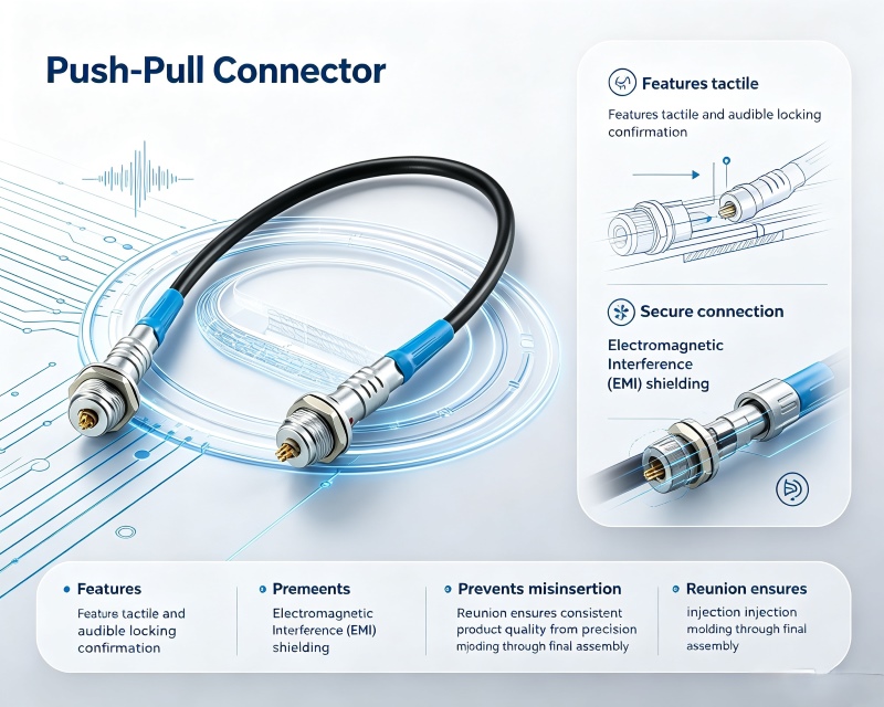 การเลือกตัวเชื่อมต่อแบบ Push-Pull สำหรับอุปกรณ์การแพทย์: ปัจจัยสำคัญที่ต้องพิจารณา